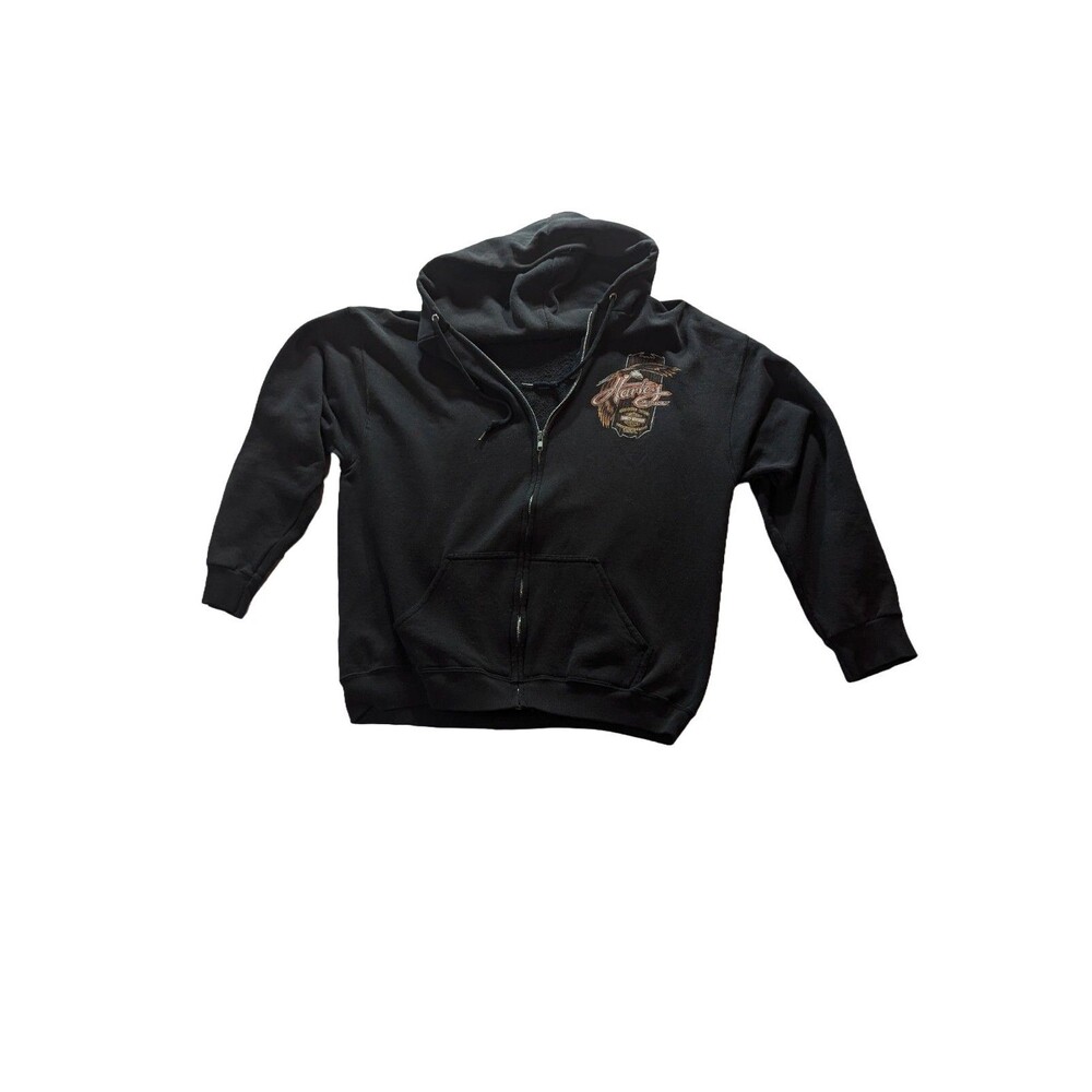 Harley-Davidson Black Full Zip Hoodie Jacket Coat XL